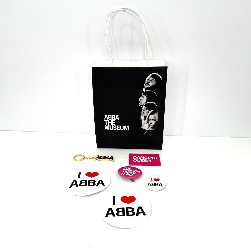 ABBA magnet stickers keychain pin souvenir lot with paper bag